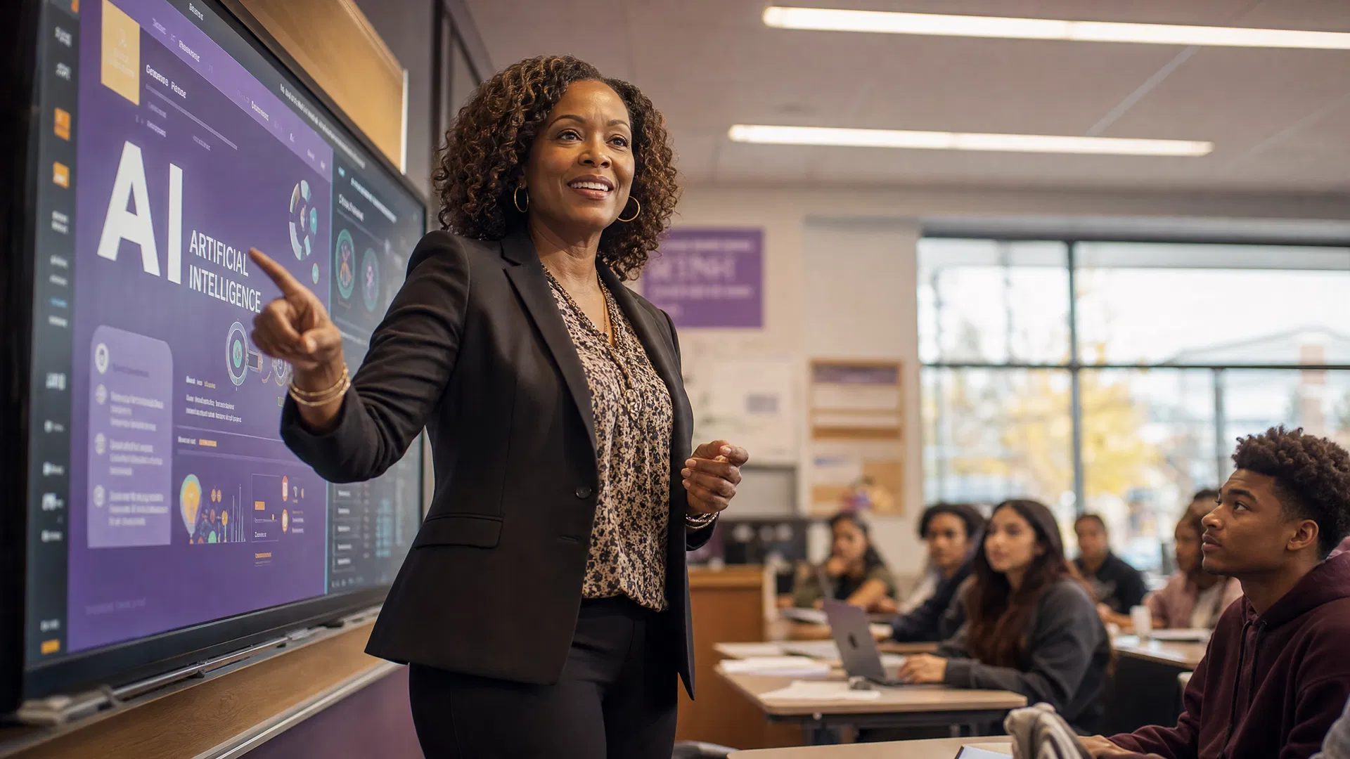 Educator teaching with AI tools