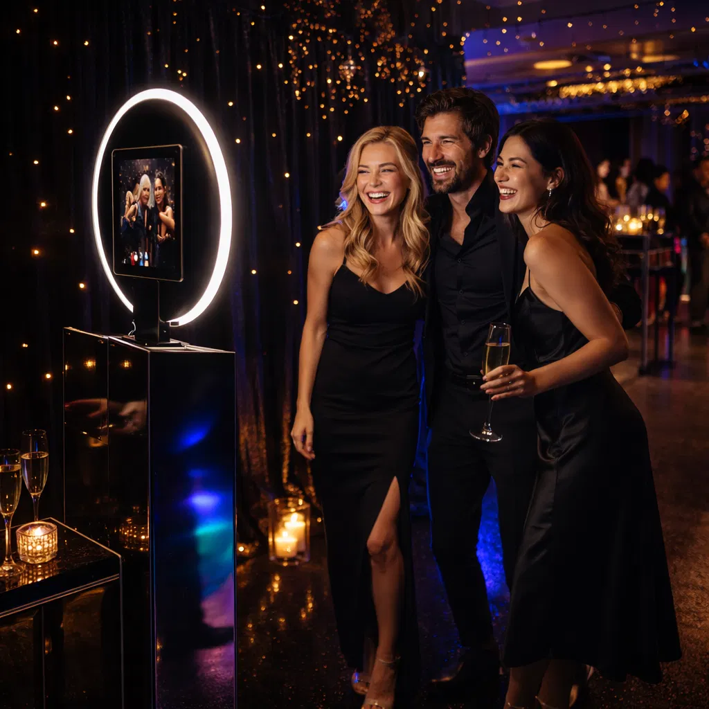 Guests enjoying a luxury photo booth experience