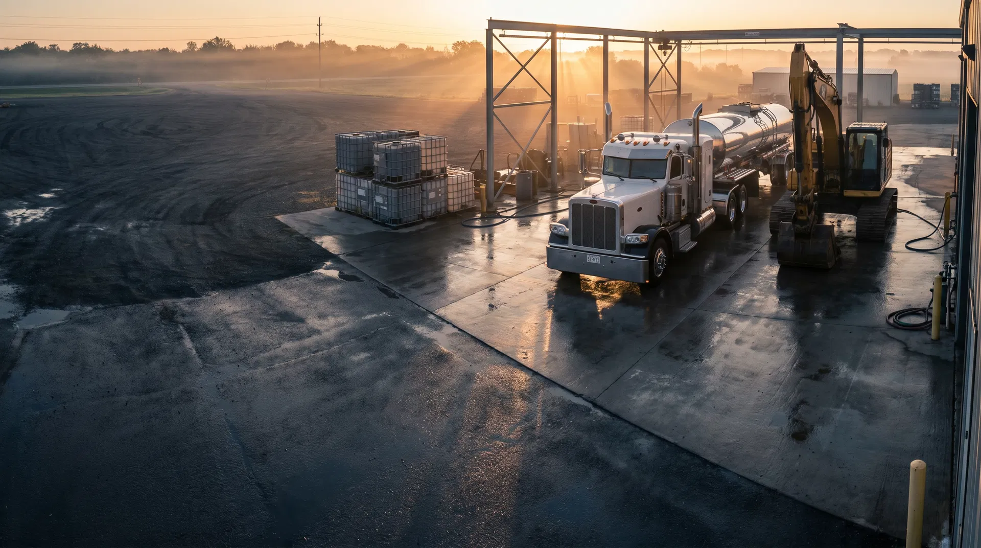 Semi truck, trailer, and equipment cleaning for businesses that need their assets looking ready to work.