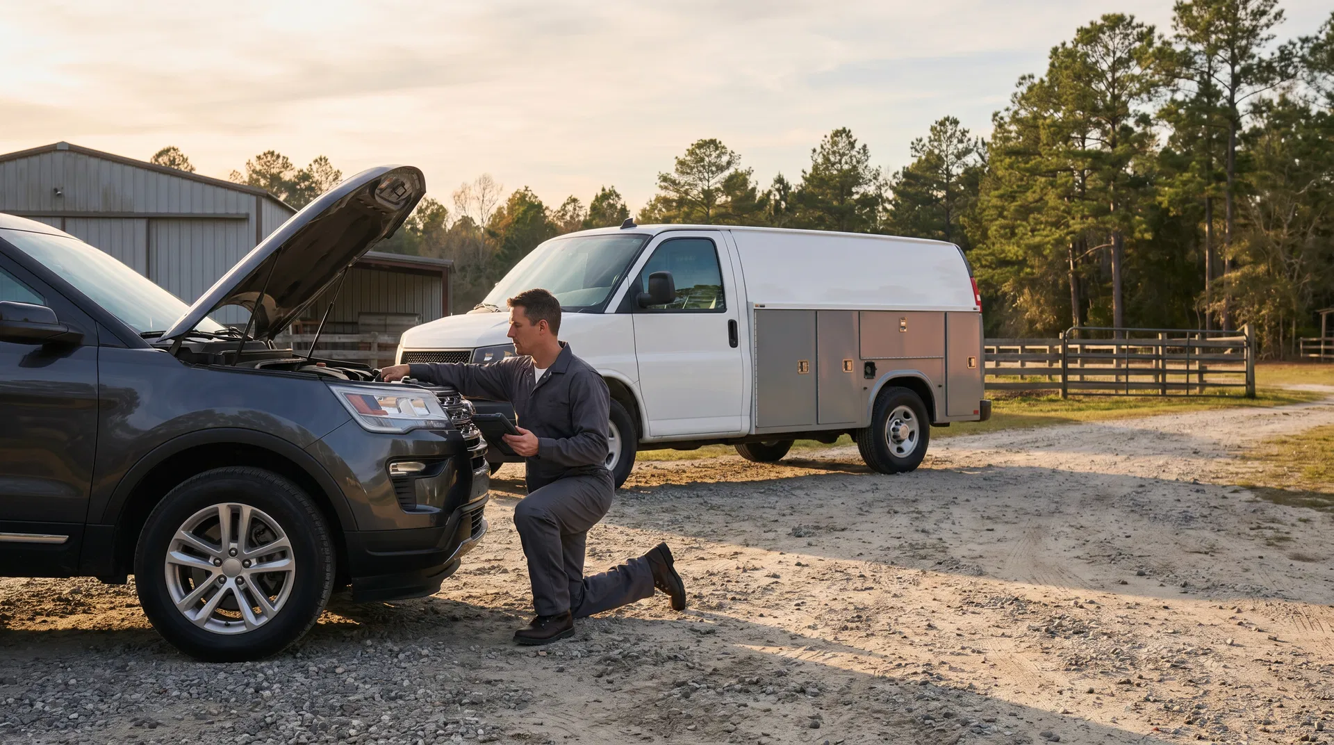 On-site maintenance and repair for vehicles, equipment, and small engines.