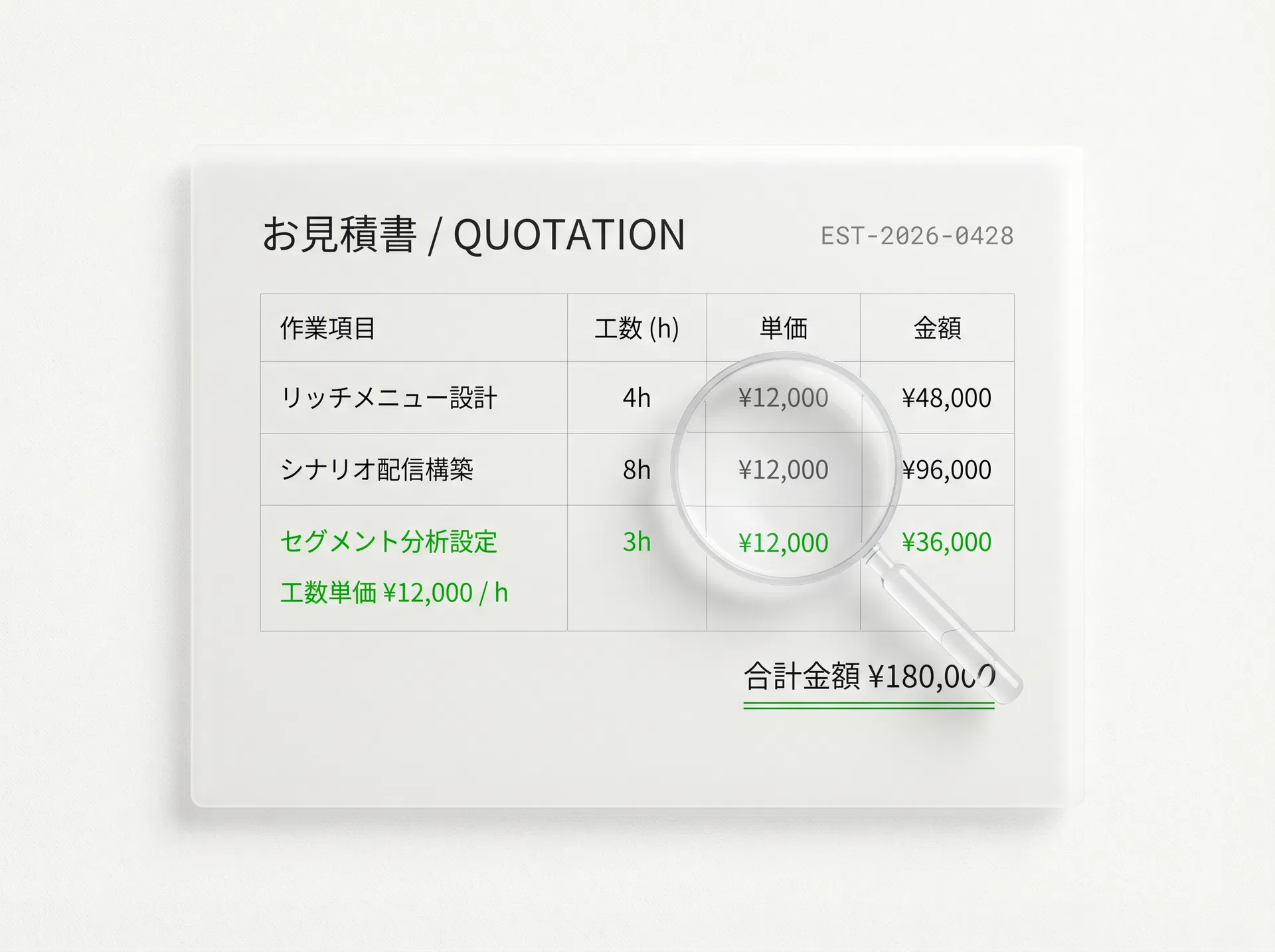 見積の内訳まで 透明に開示