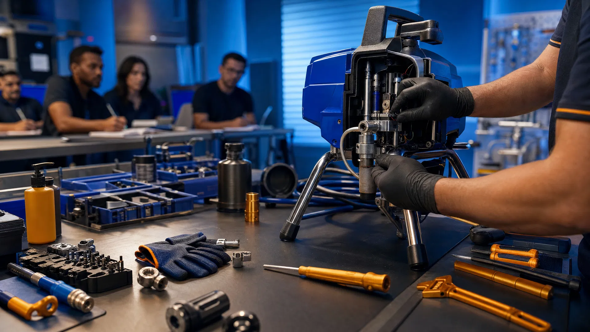 Manutenção e treinamento de máquina Airless