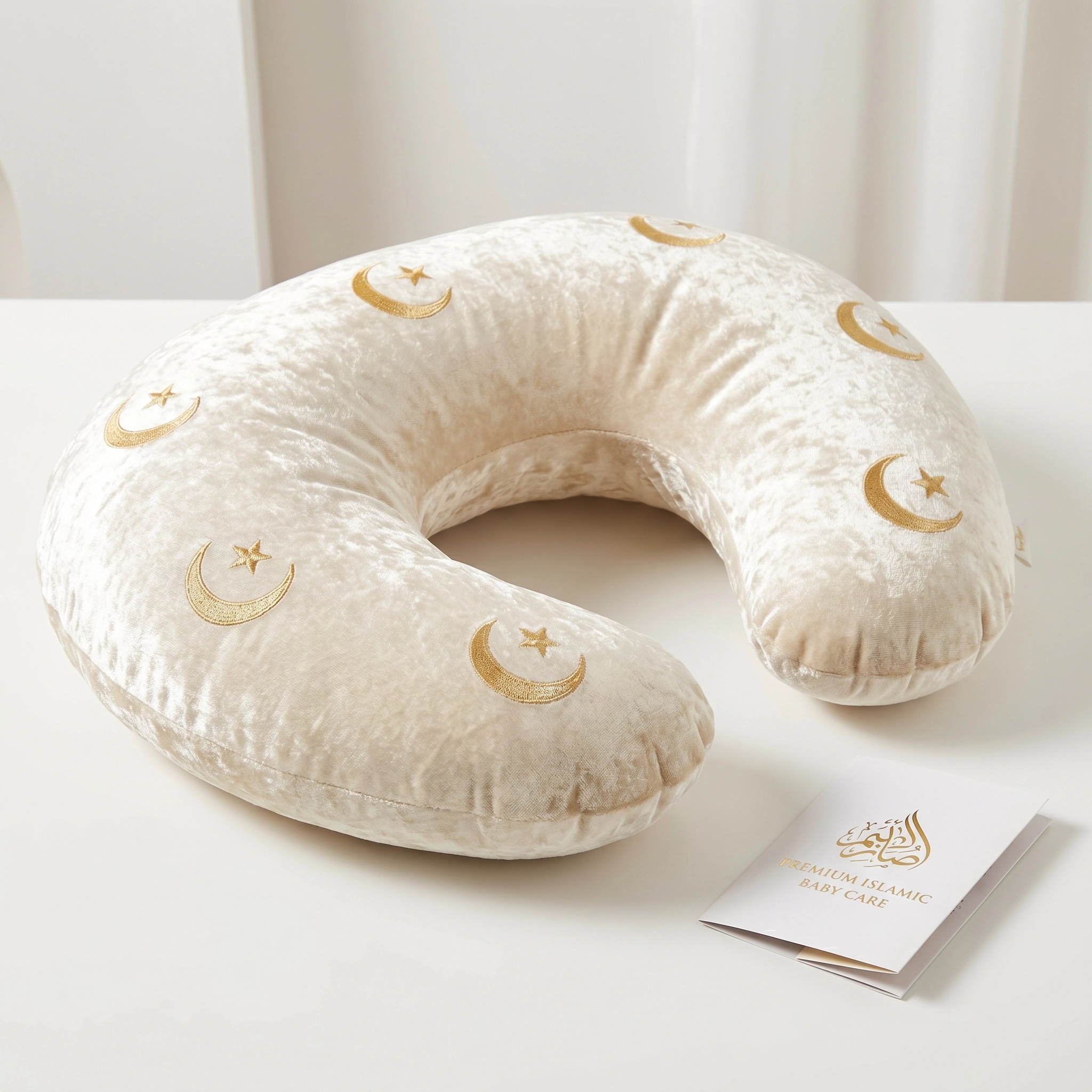 Islamic Nursing Pillow — Moon & Stars Crescent Embroidery