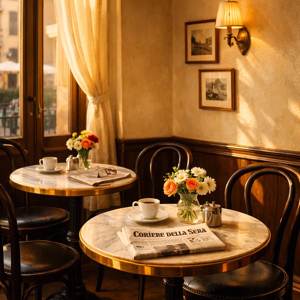 Inside Leonardo's café