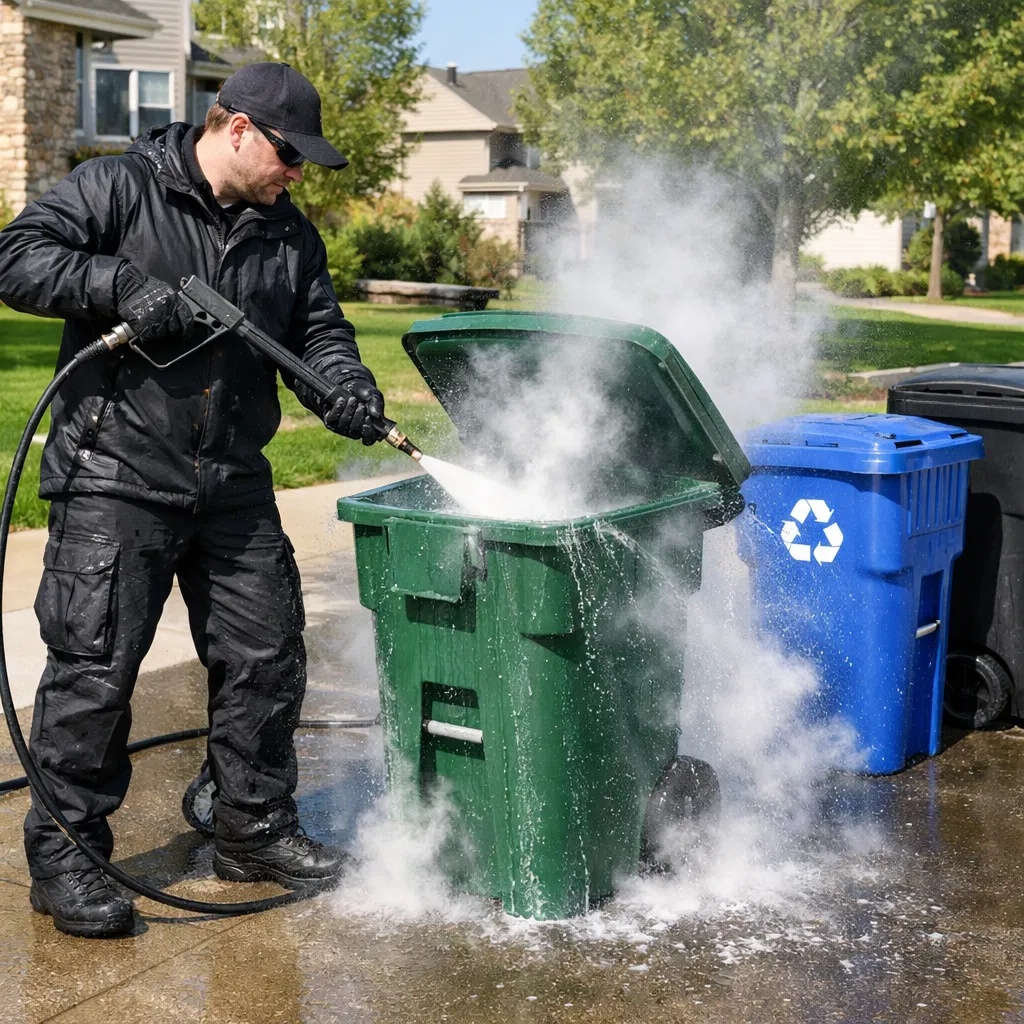 Professional trash can sanitizing service