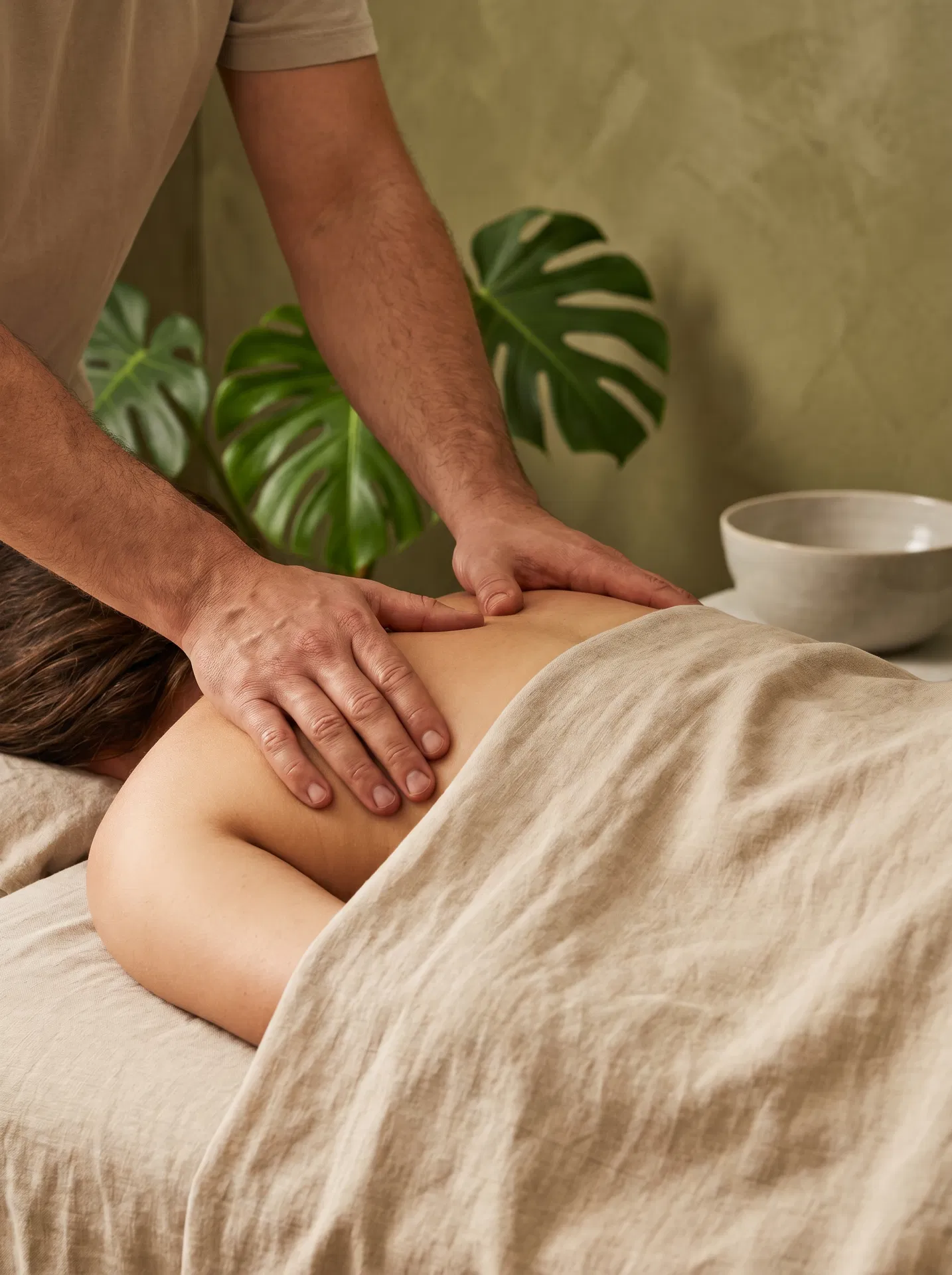 massage therapy Punta Zicatela Oaxaca focused on upper back and shoulders for tension relief
