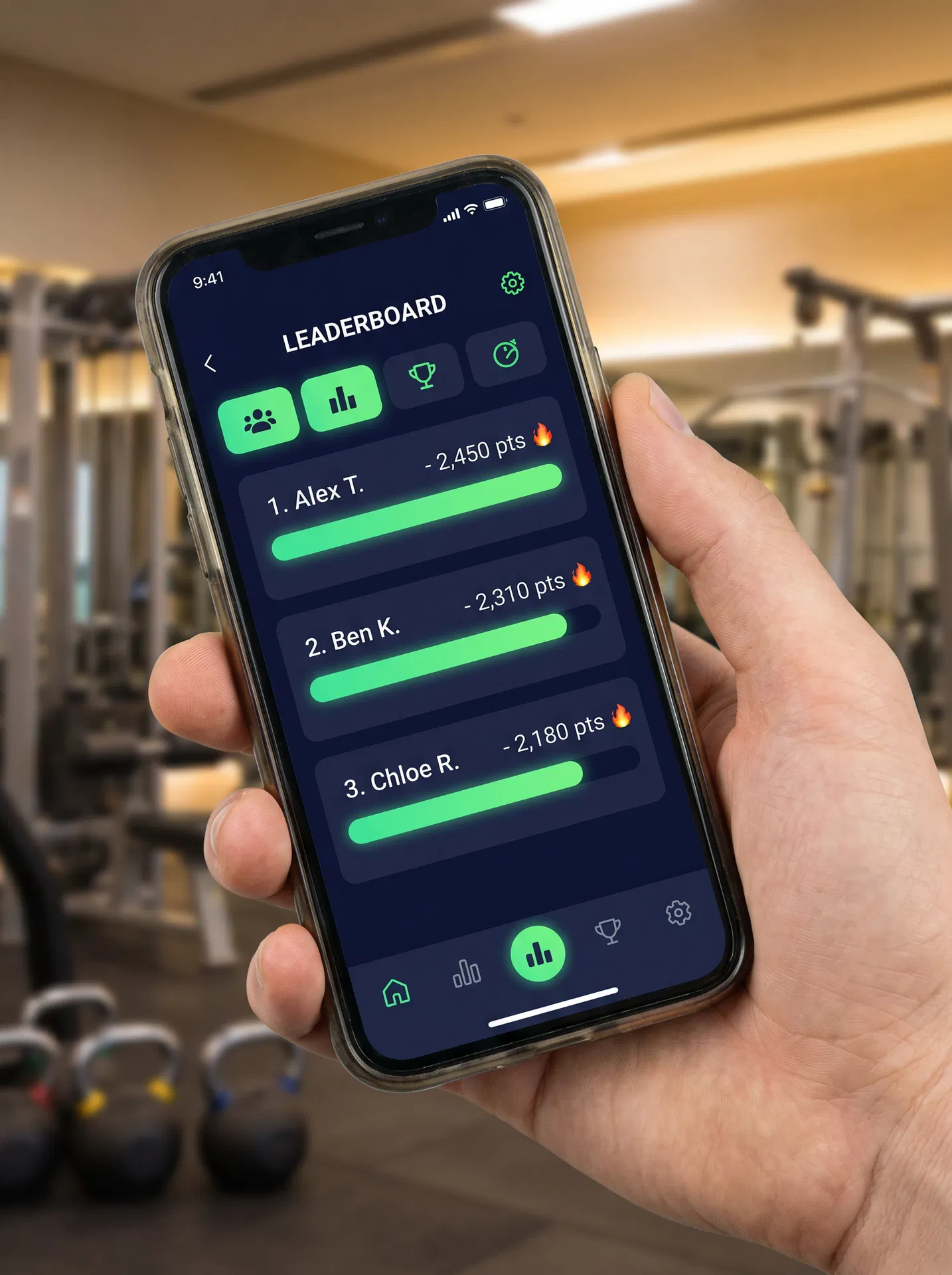 Leaderboard app on phone