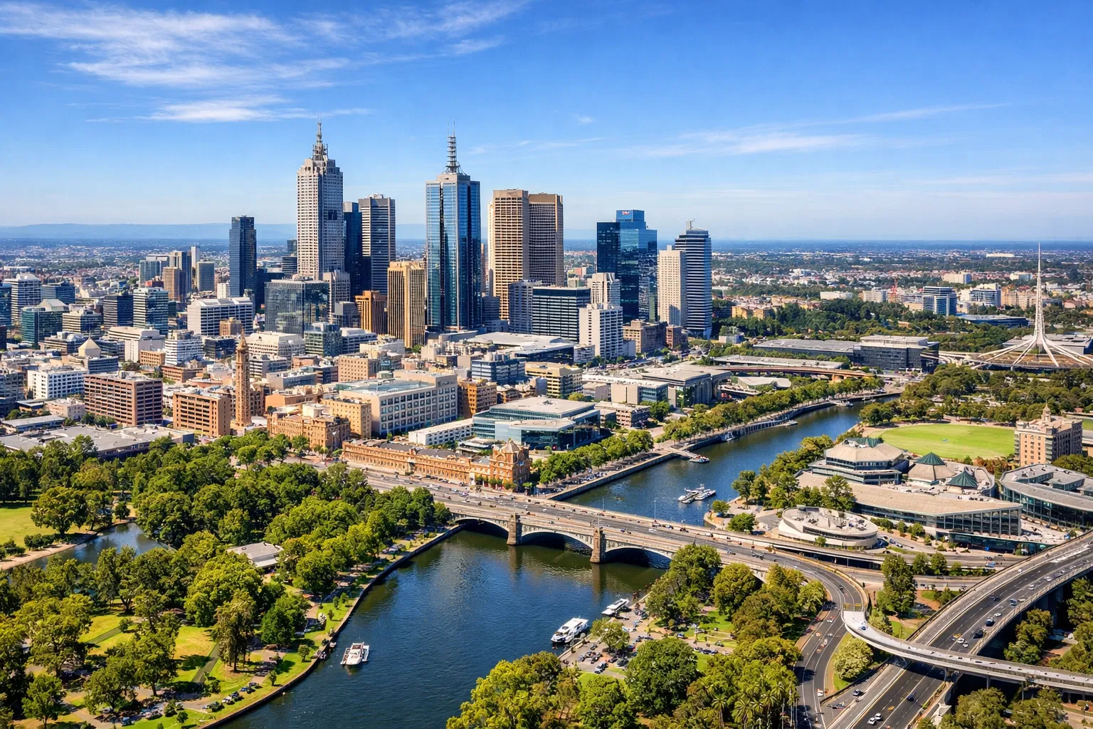 Melbourne skyline representing Megacon Interiors service area