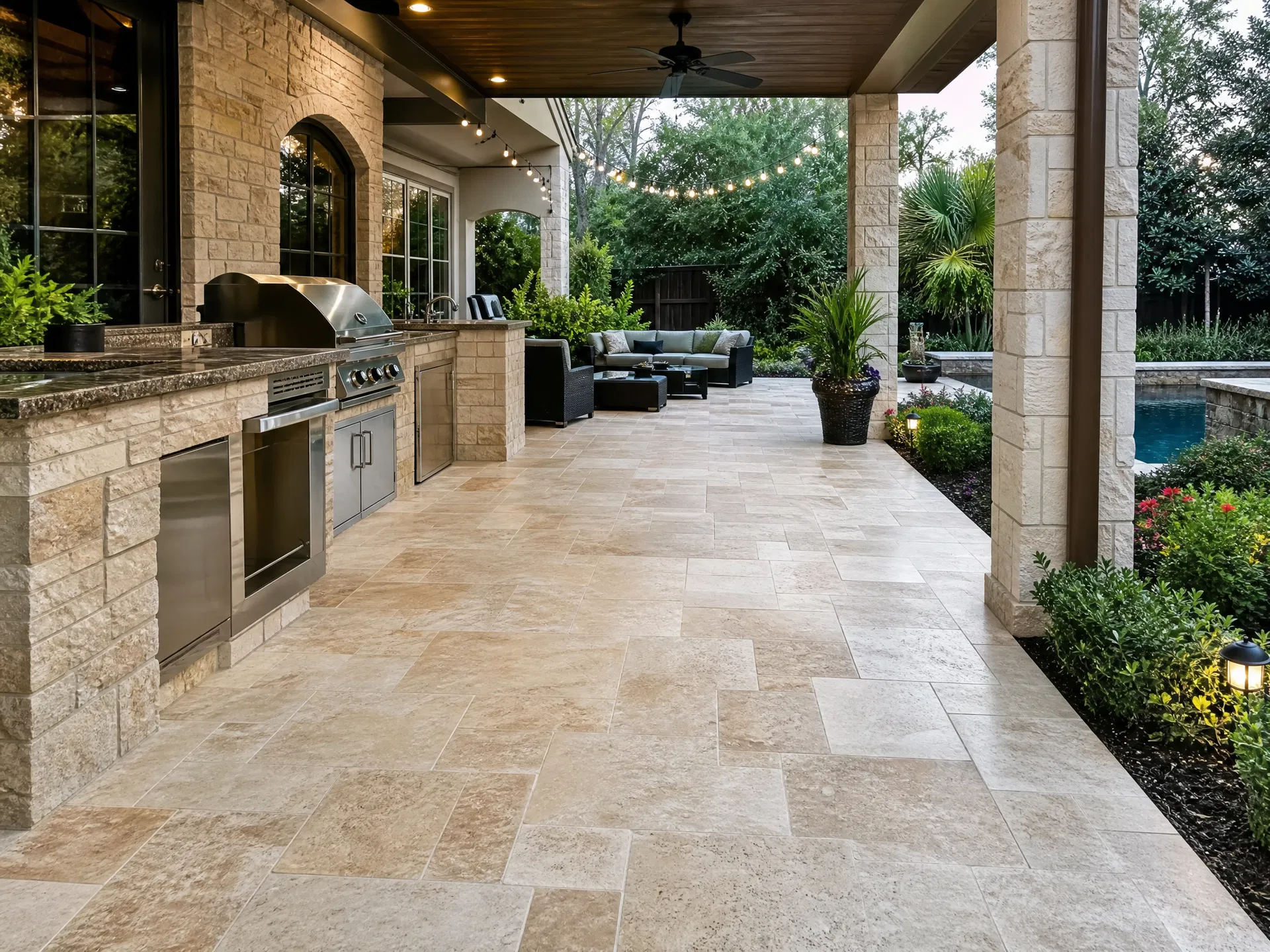 Travertine Patio