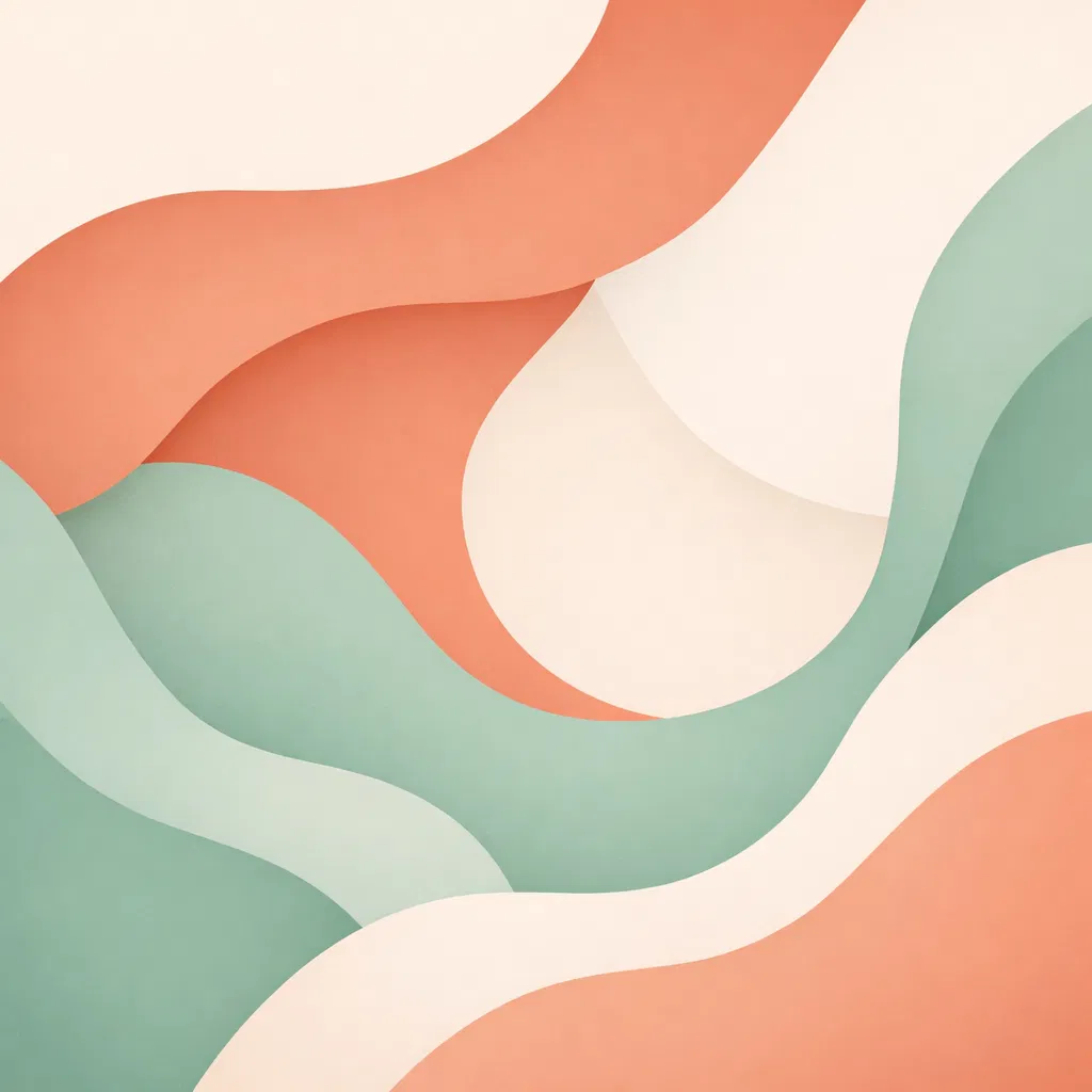 Warm terracotta and sage green abstract pattern background