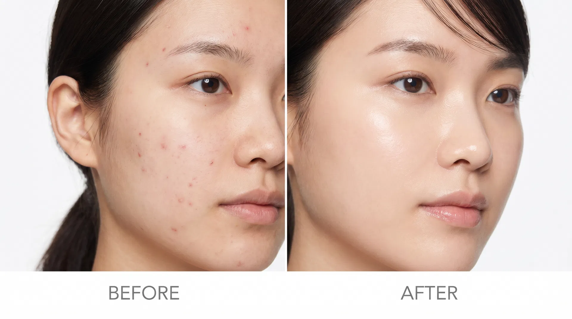 Before and After using ANNAK acne patch