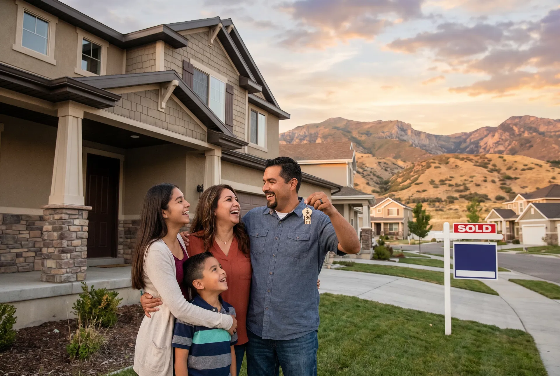 Familia en su nuevo hogar en Utah