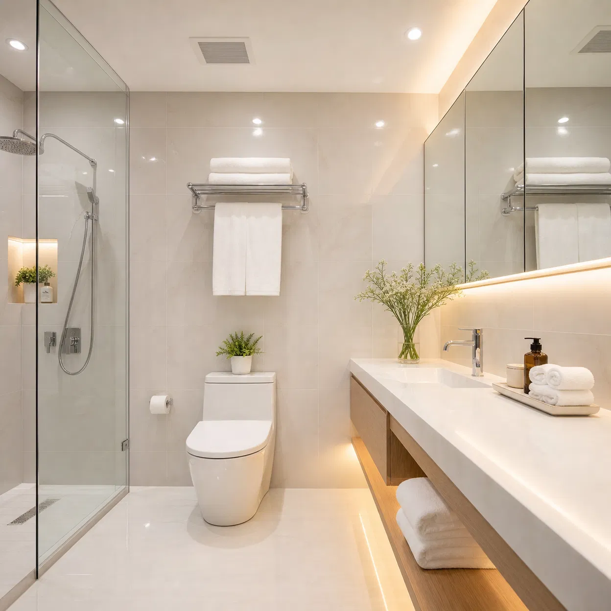Spotless bathrooms.