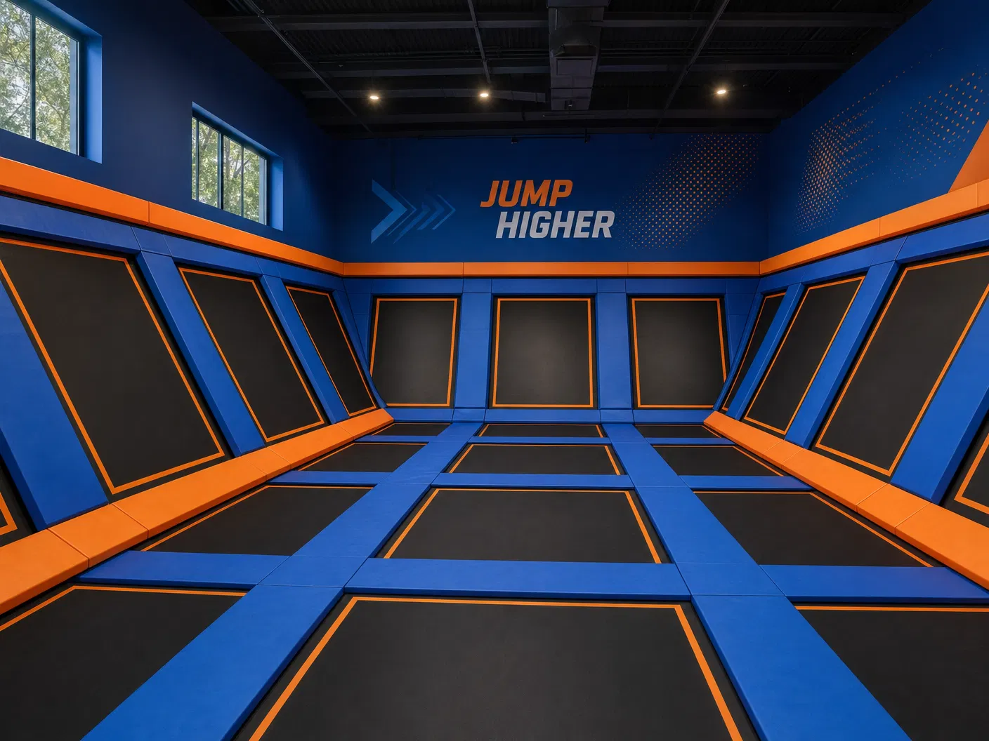 Salle wall trampoline — Conception 3D