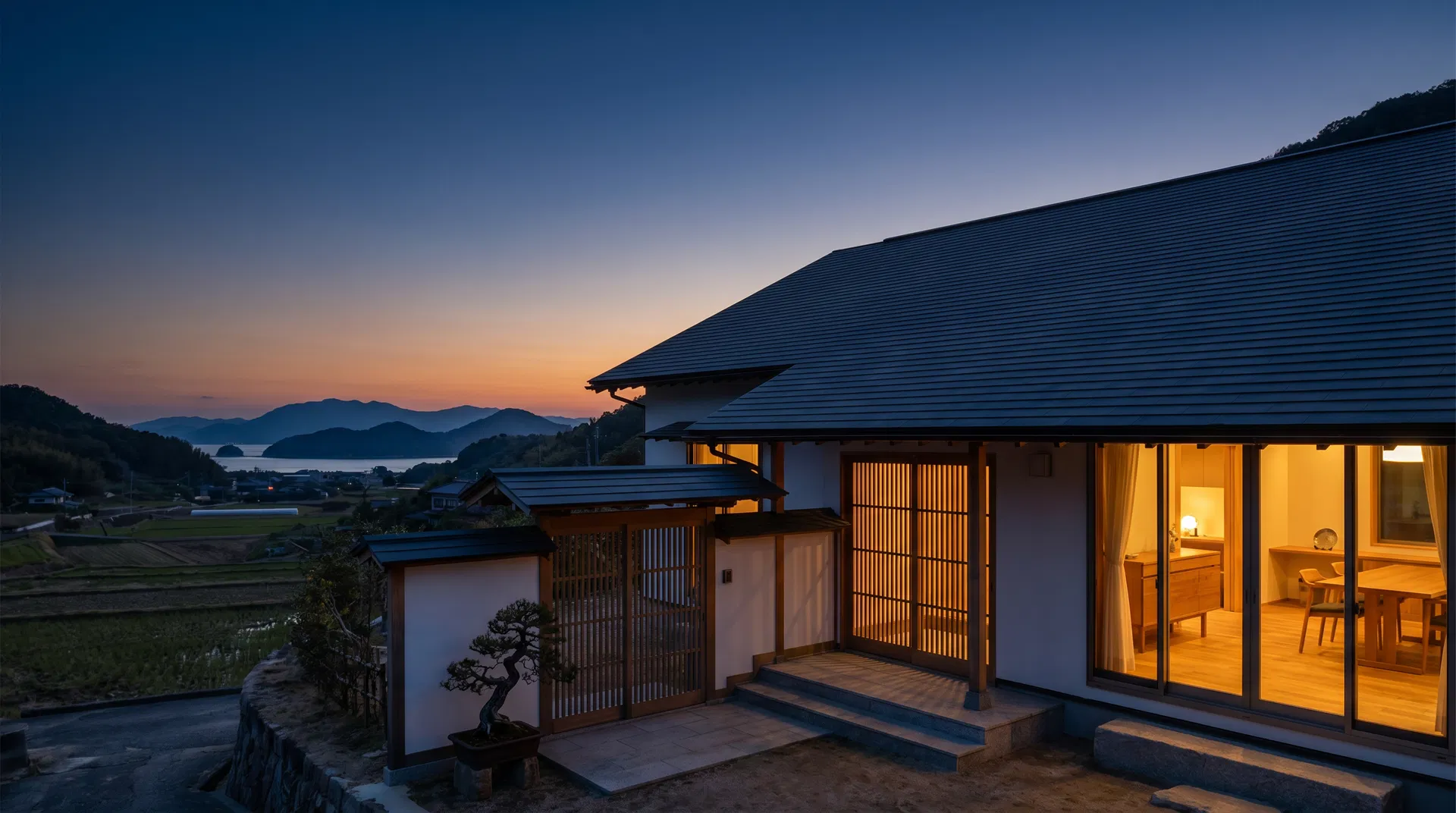 瀬戸内の風景に佇む家