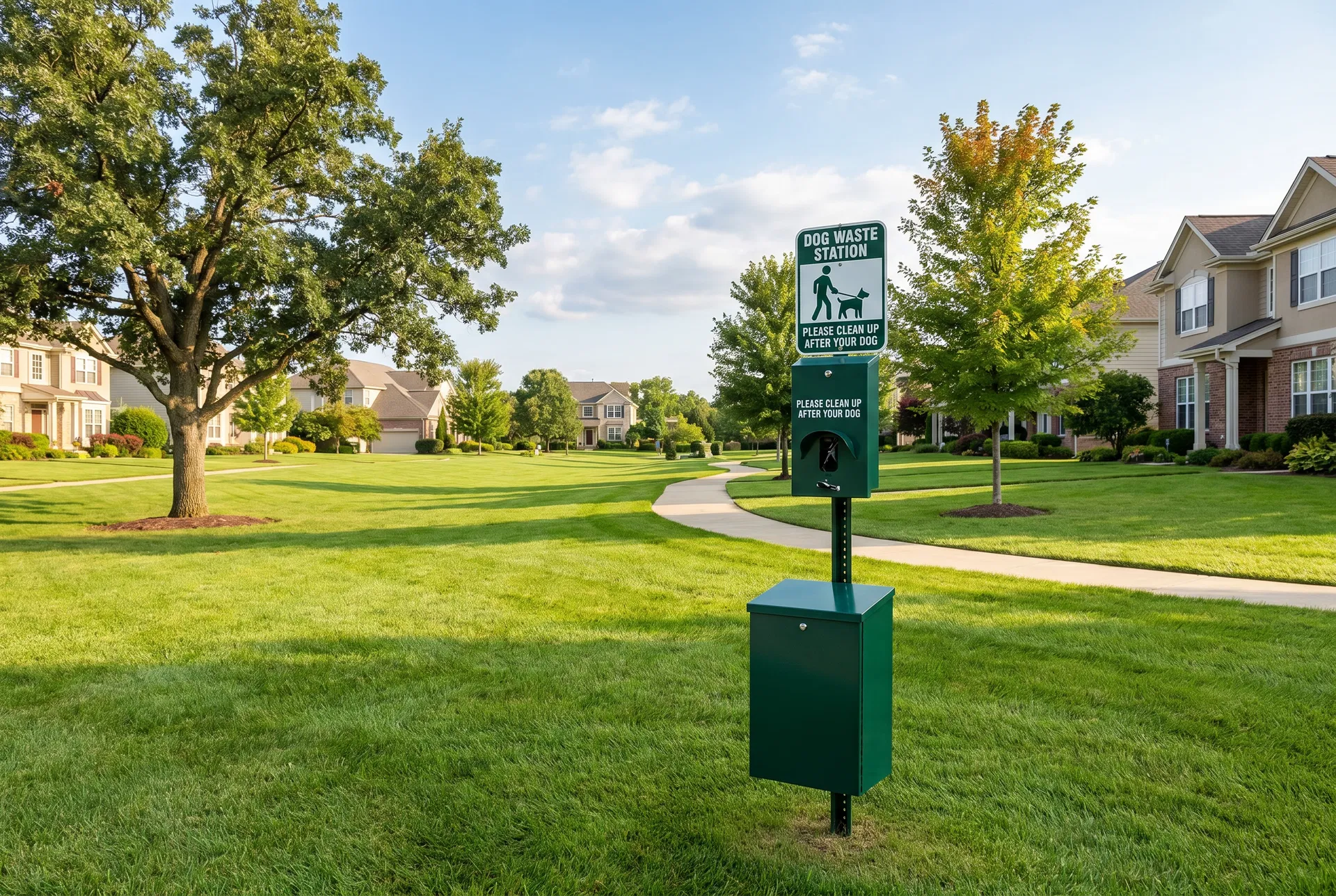 Dog waste station in HOA community