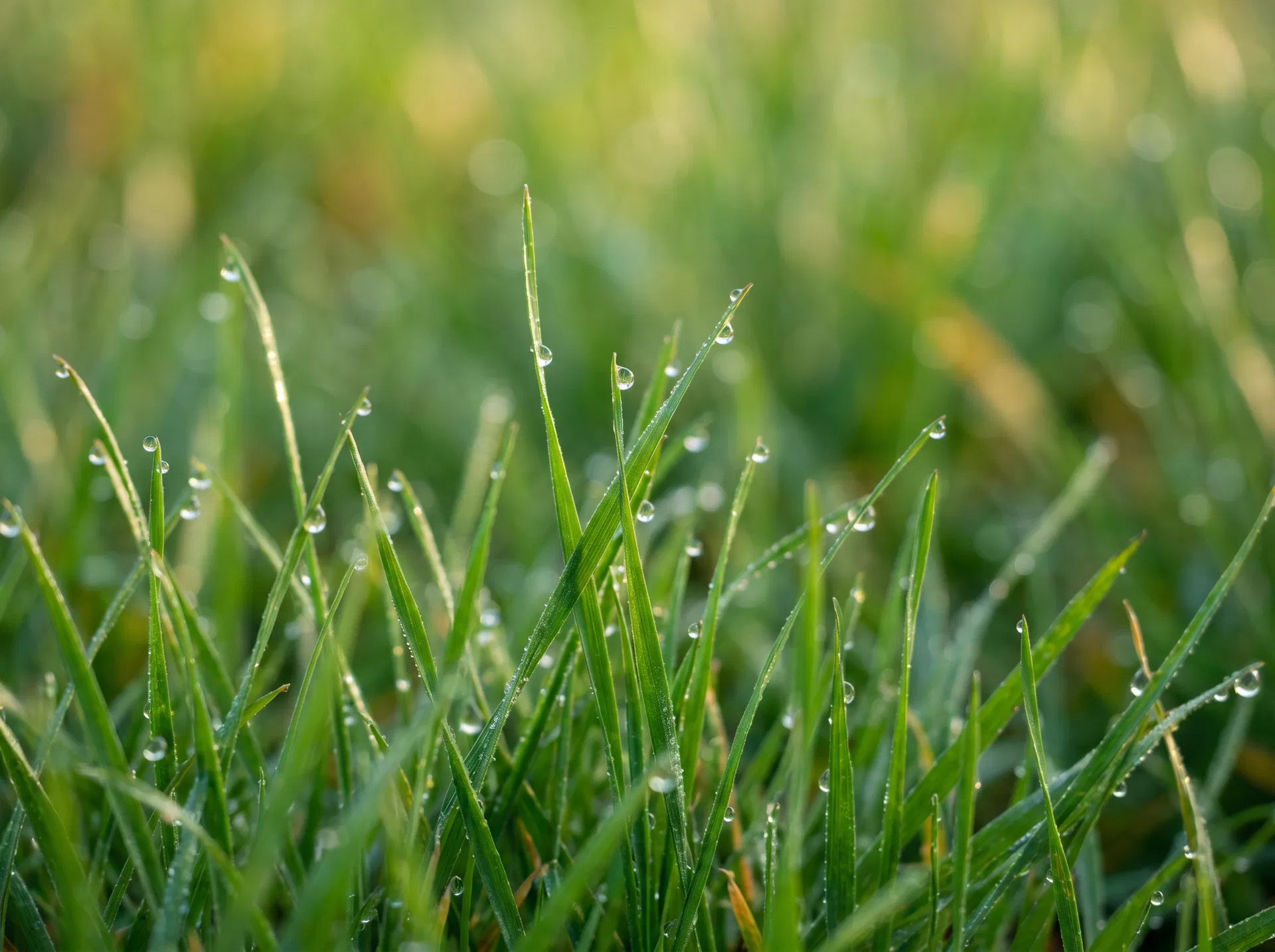 Lush green grass in DuPage County