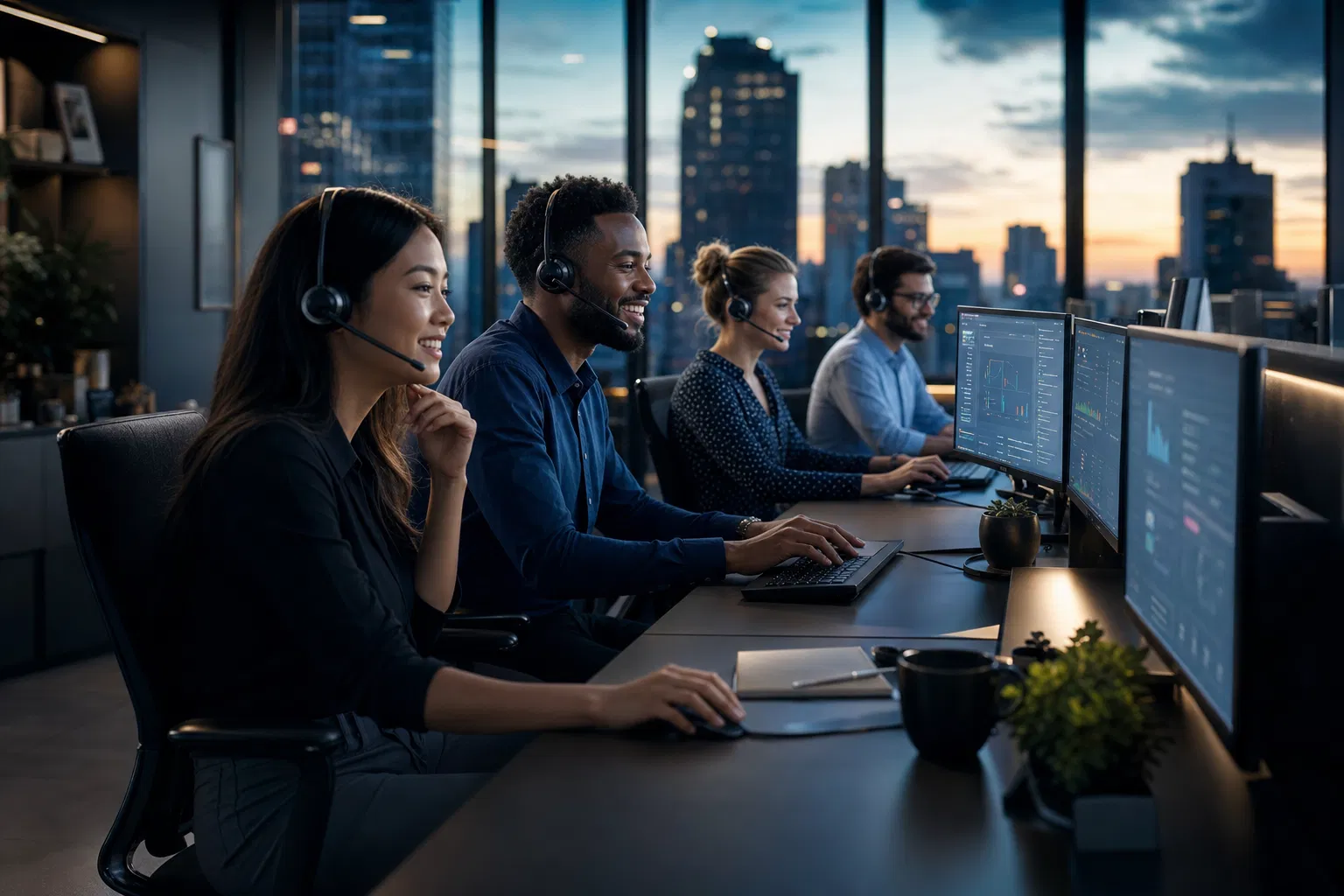 Professional remote staffing team