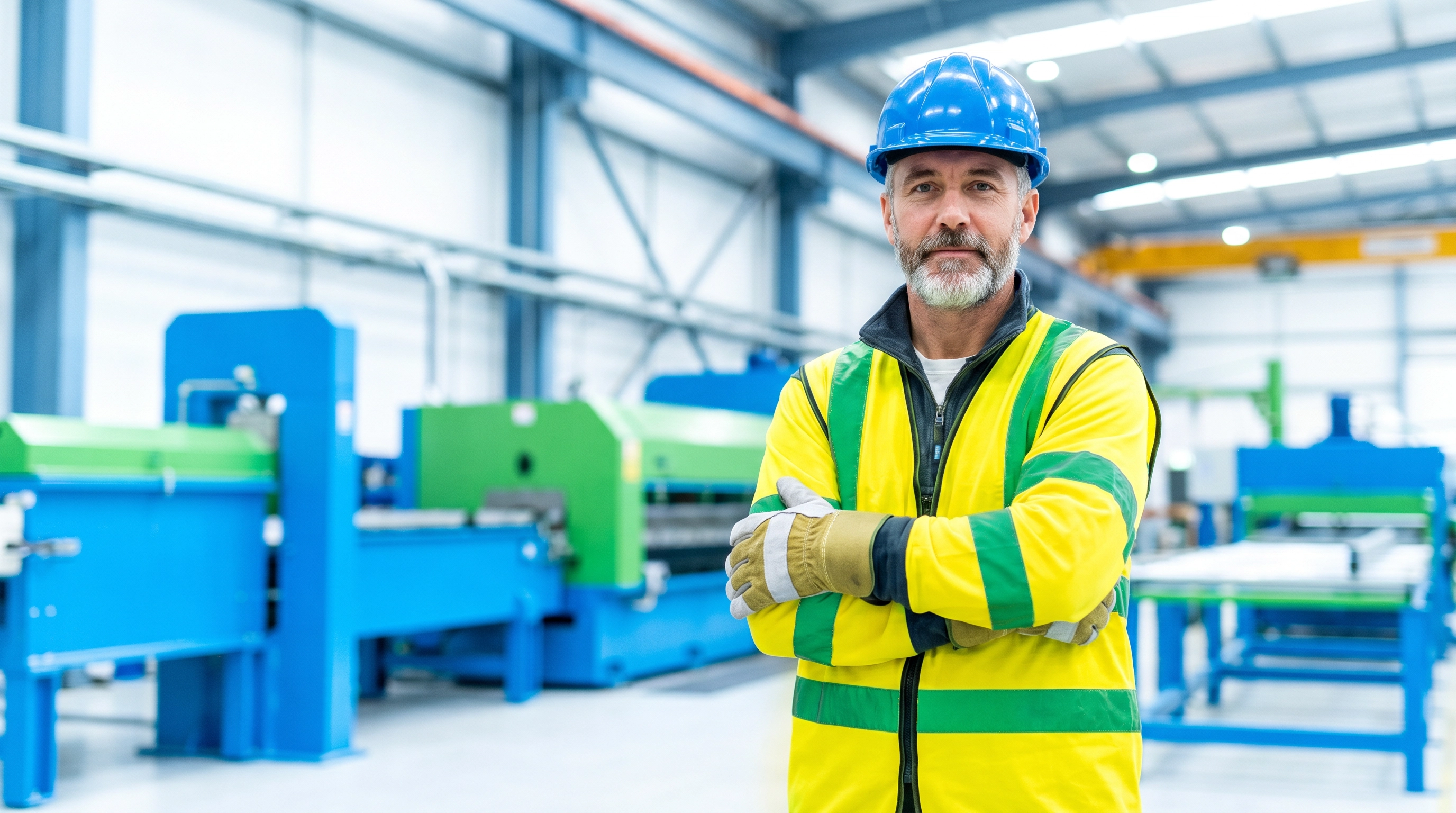 Profissional utilizando EPI em ambiente industrial