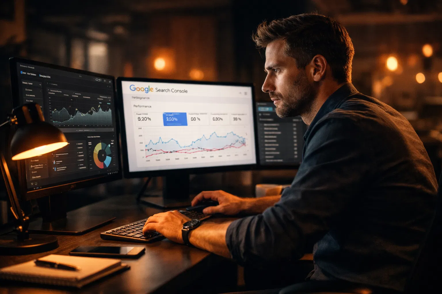 SEO strategist analyzing Google Search Console data
