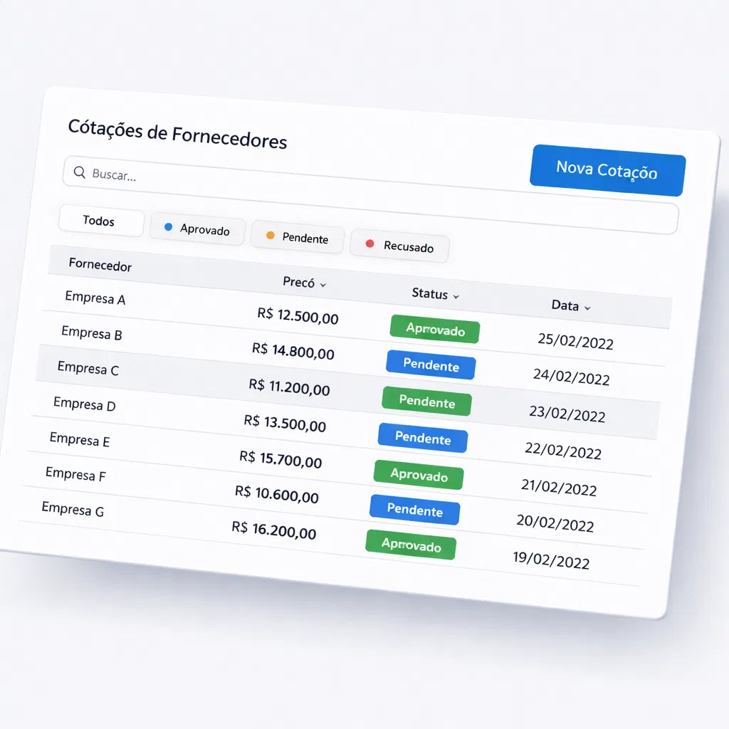 Painel de cotações SupplyLink