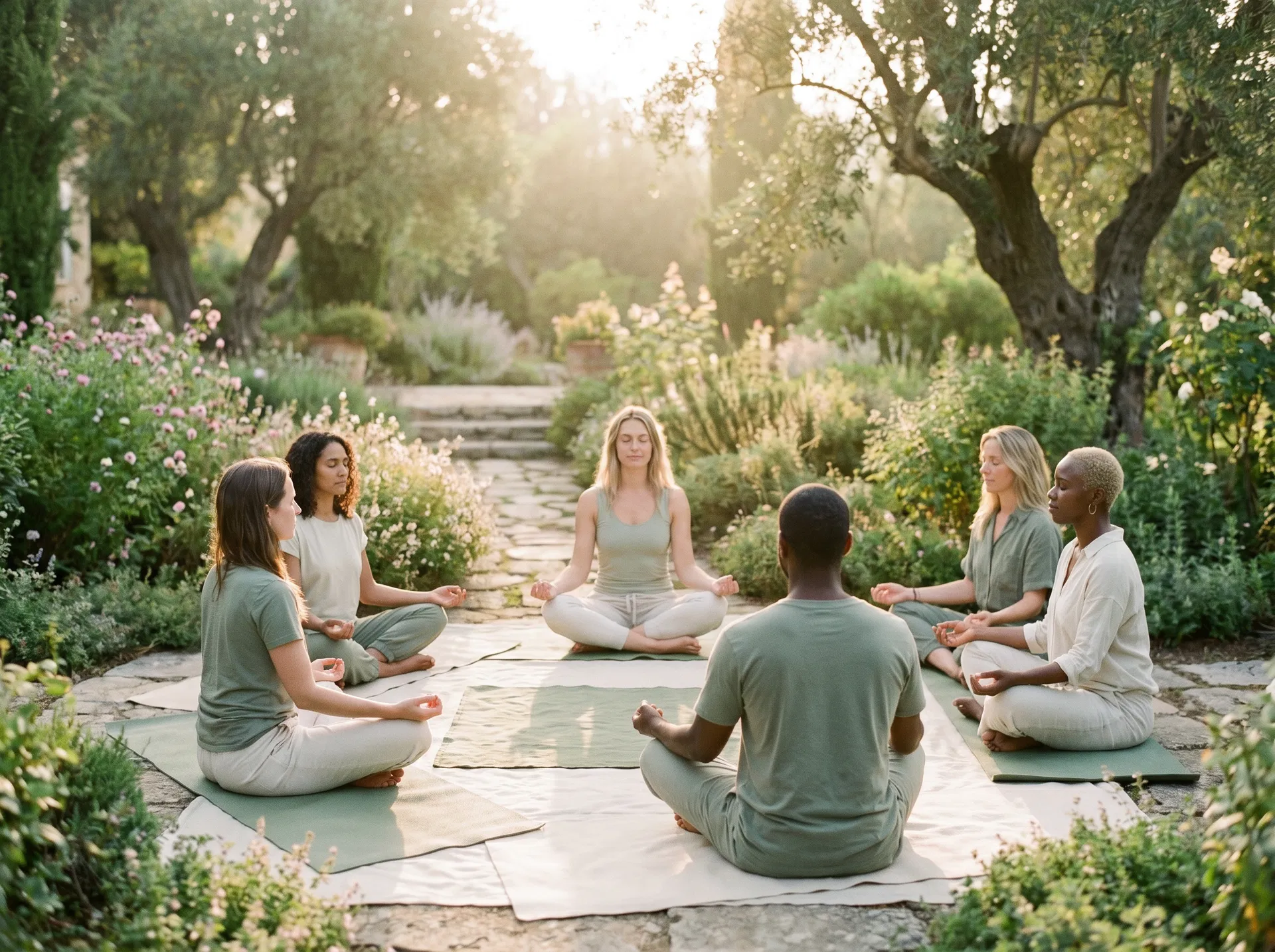 Outdoor yoga and meditation session
