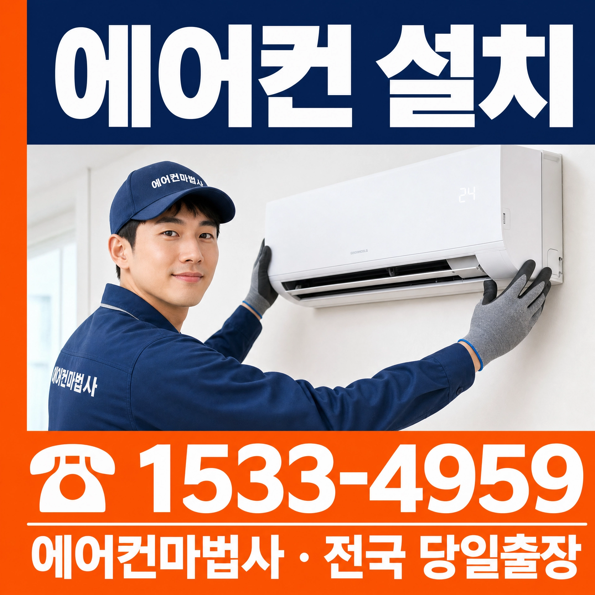 대전광역시 동구 대동 에어컨 설치 당일출장 에어컨마법사 1533-4959