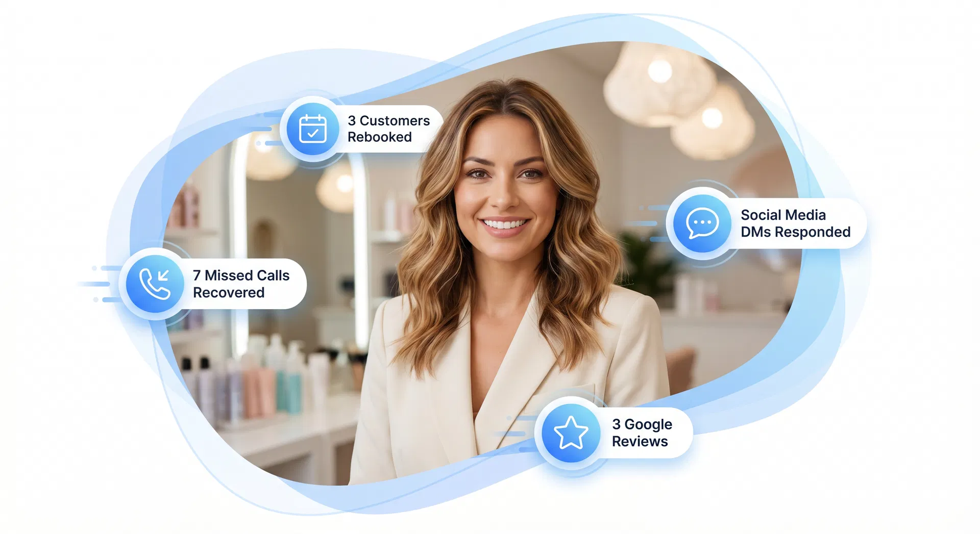 Beauty professional with SystemizeIt impact metrics