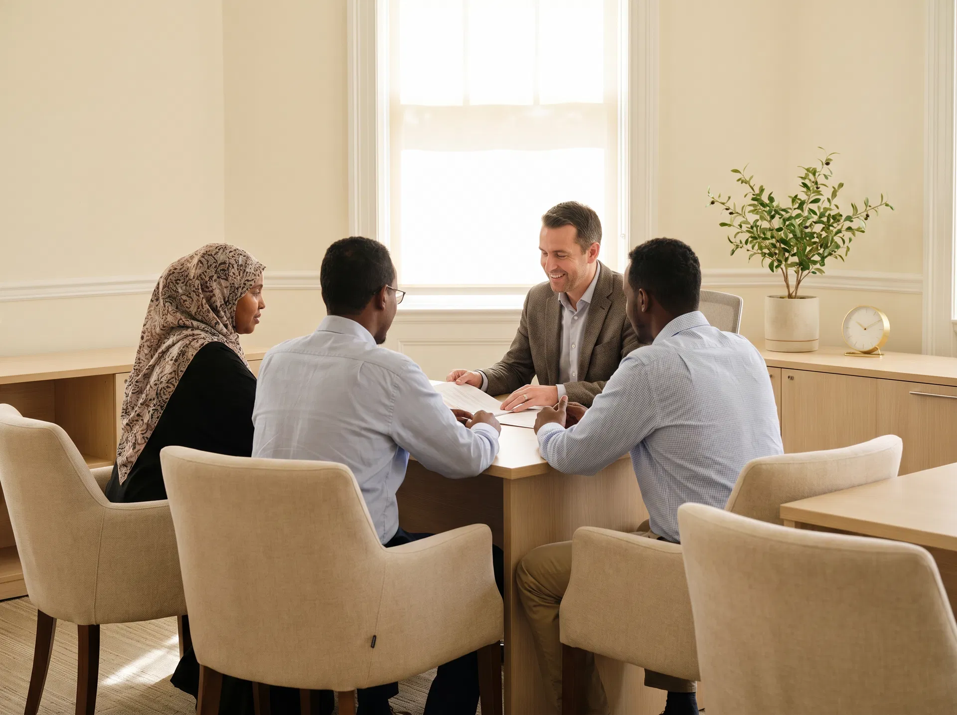 Beratungsgespräch des Vereins in ruhiger Büroatmosphäre