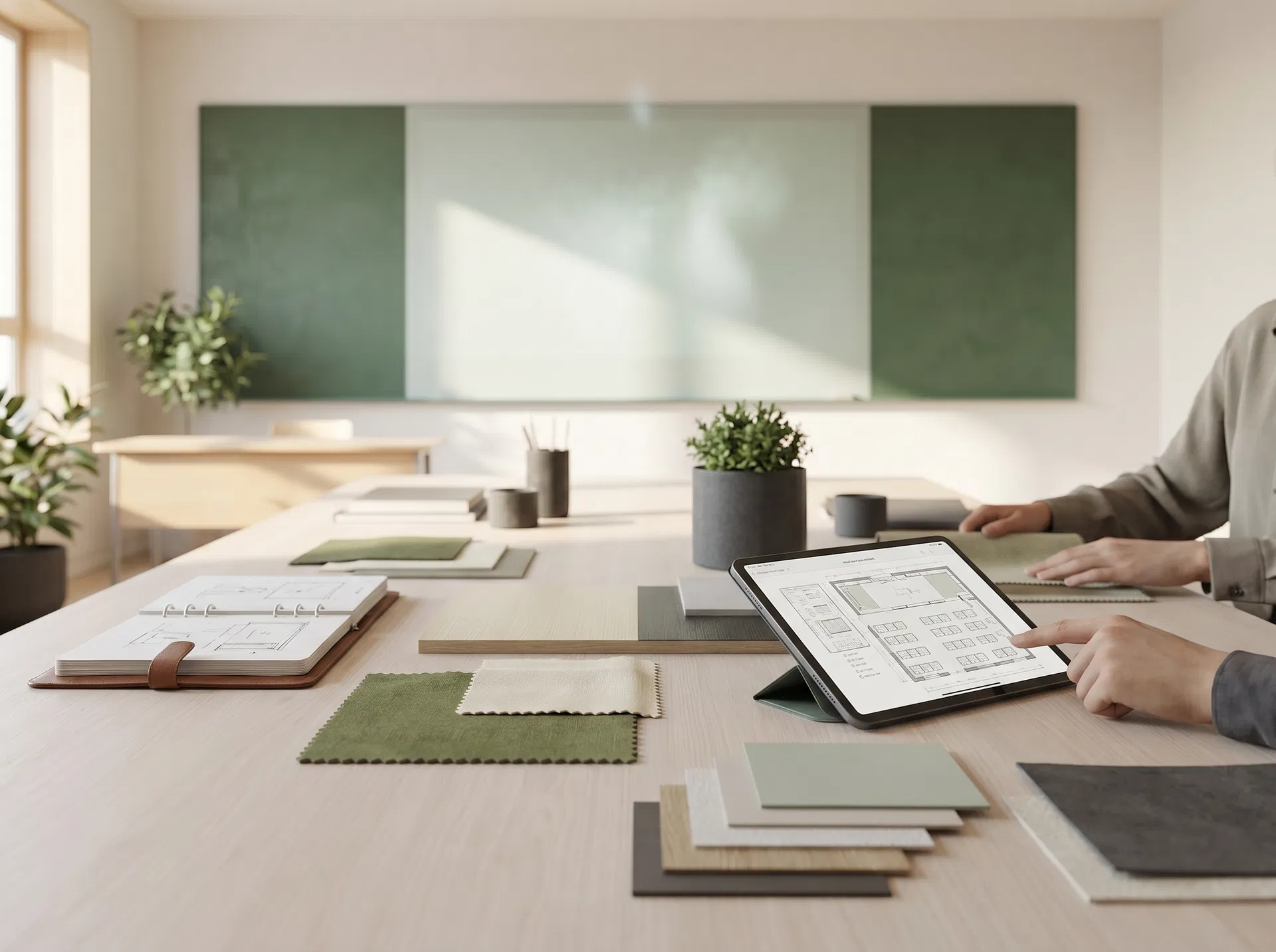 教室規劃與材質討論情境