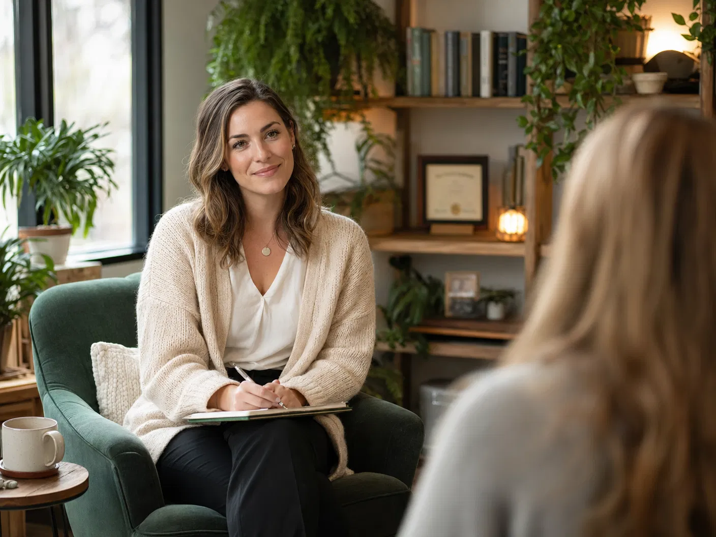 Compassionate mental health therapy session