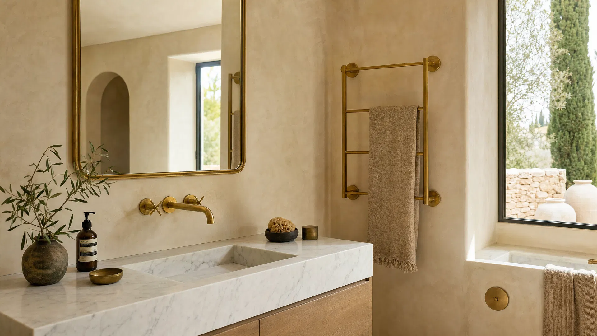 The brass bathroom