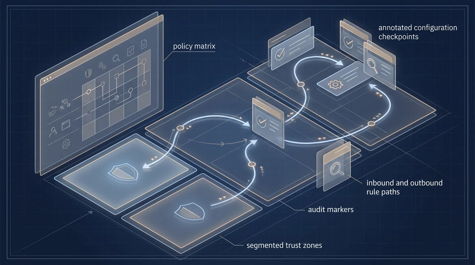 Firewall review abstract visualization
