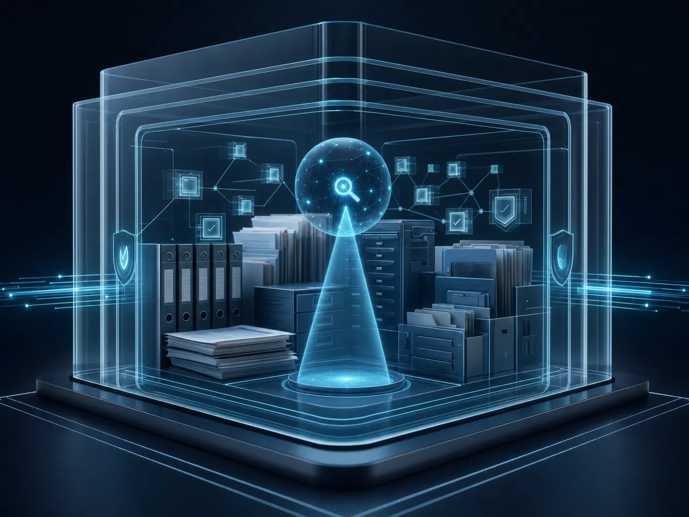 Protected internal knowledge base inside layered security glass