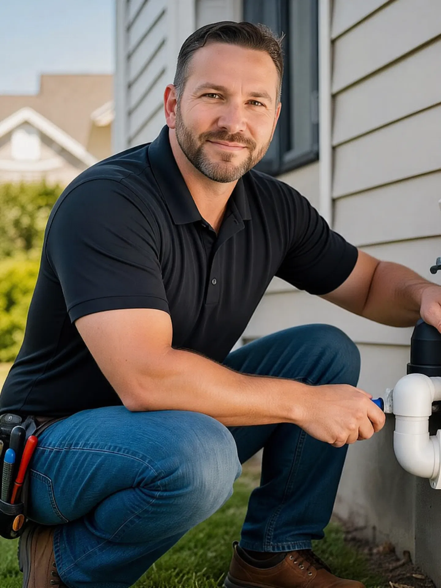 Home service business owner in the field