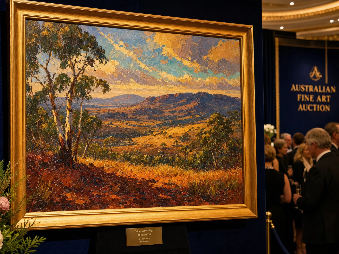 Original Australian landscape artwork by Neale Joseph, live painter at The HeartScreen National Launch Gala