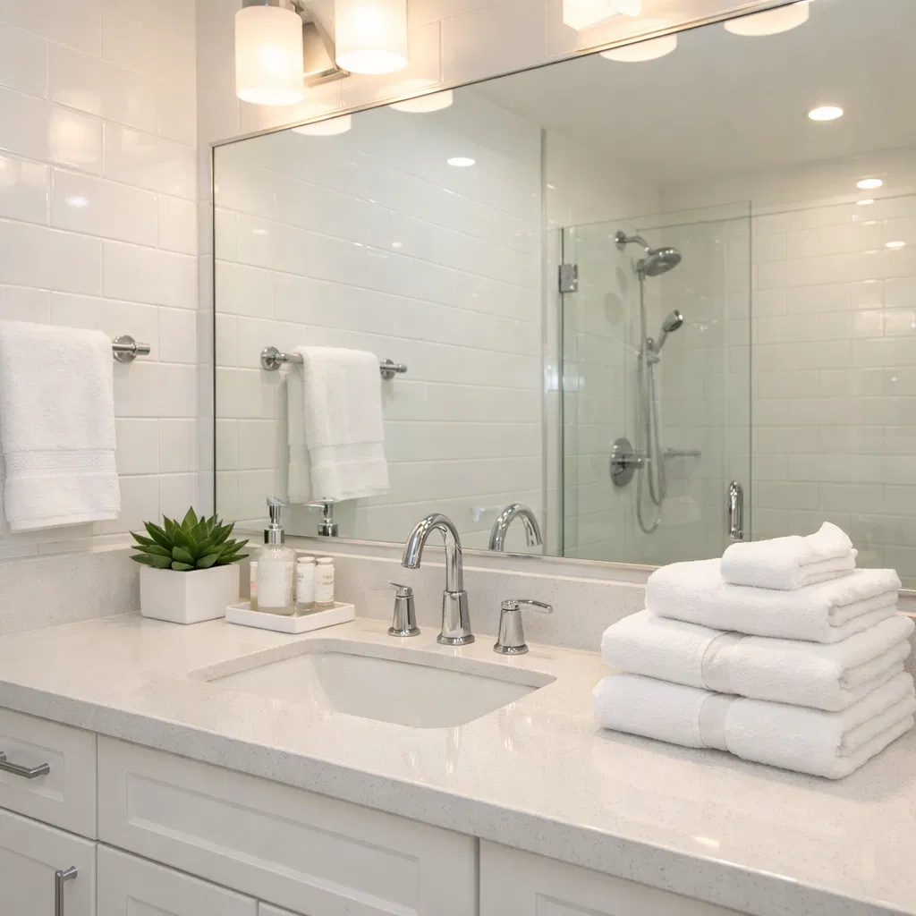 Spotless deep-cleaned bathroom