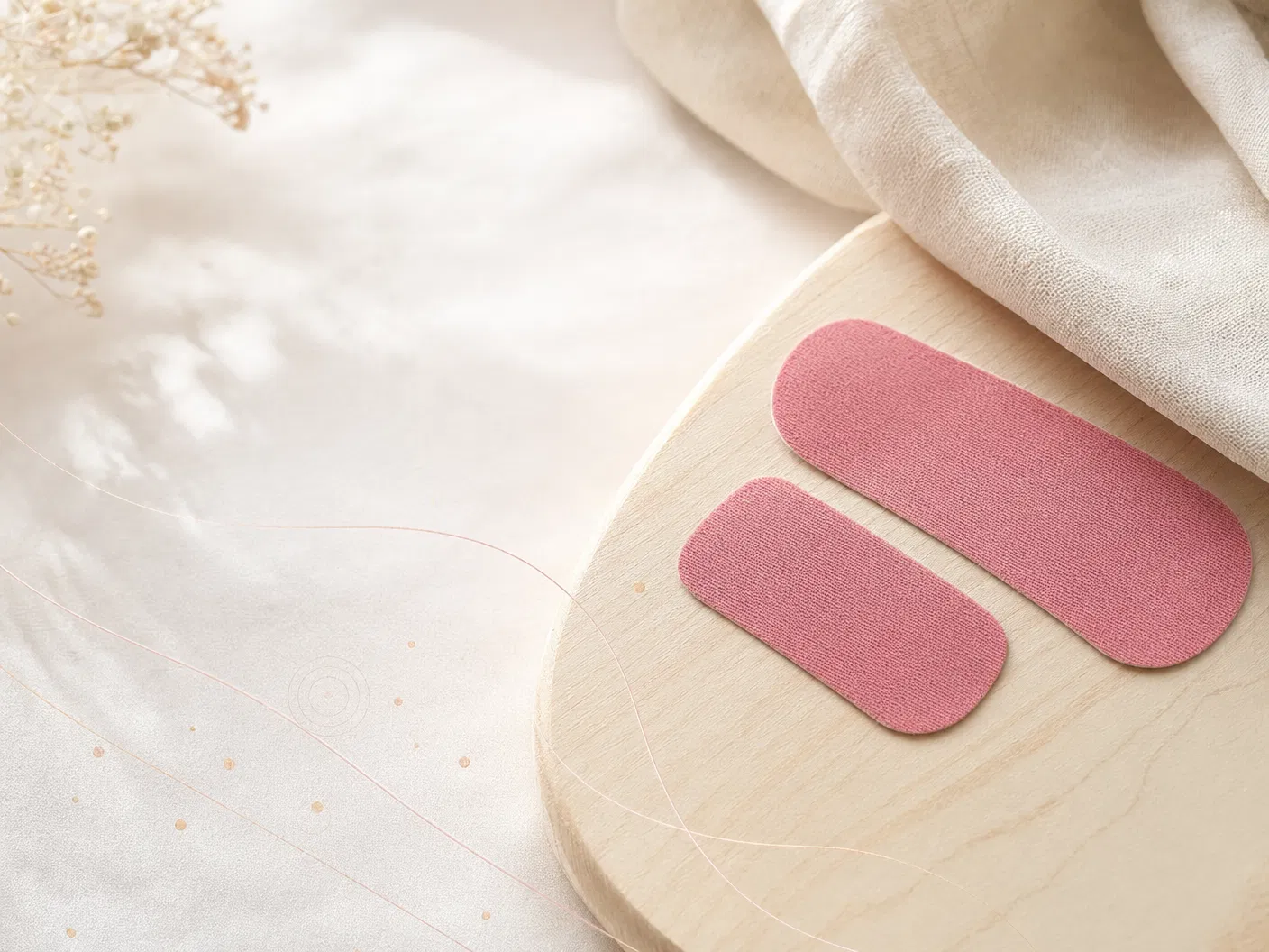 ゼロポイント・テープをイメージしたピンク色テープの写真