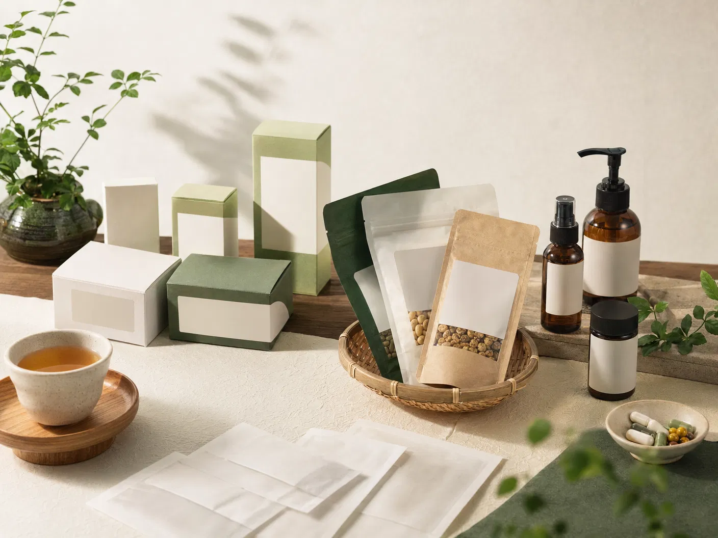 薬局で扱う一般用医薬品、スキンケア、健康食品のイメージ