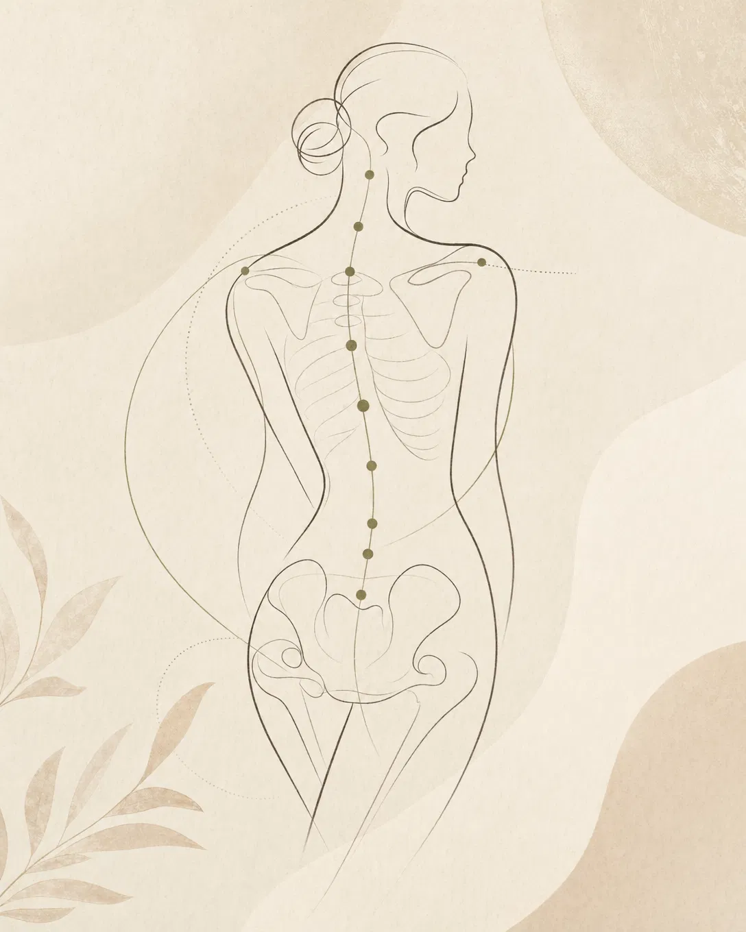 姿勢と身体バランスを表現した抽象線画