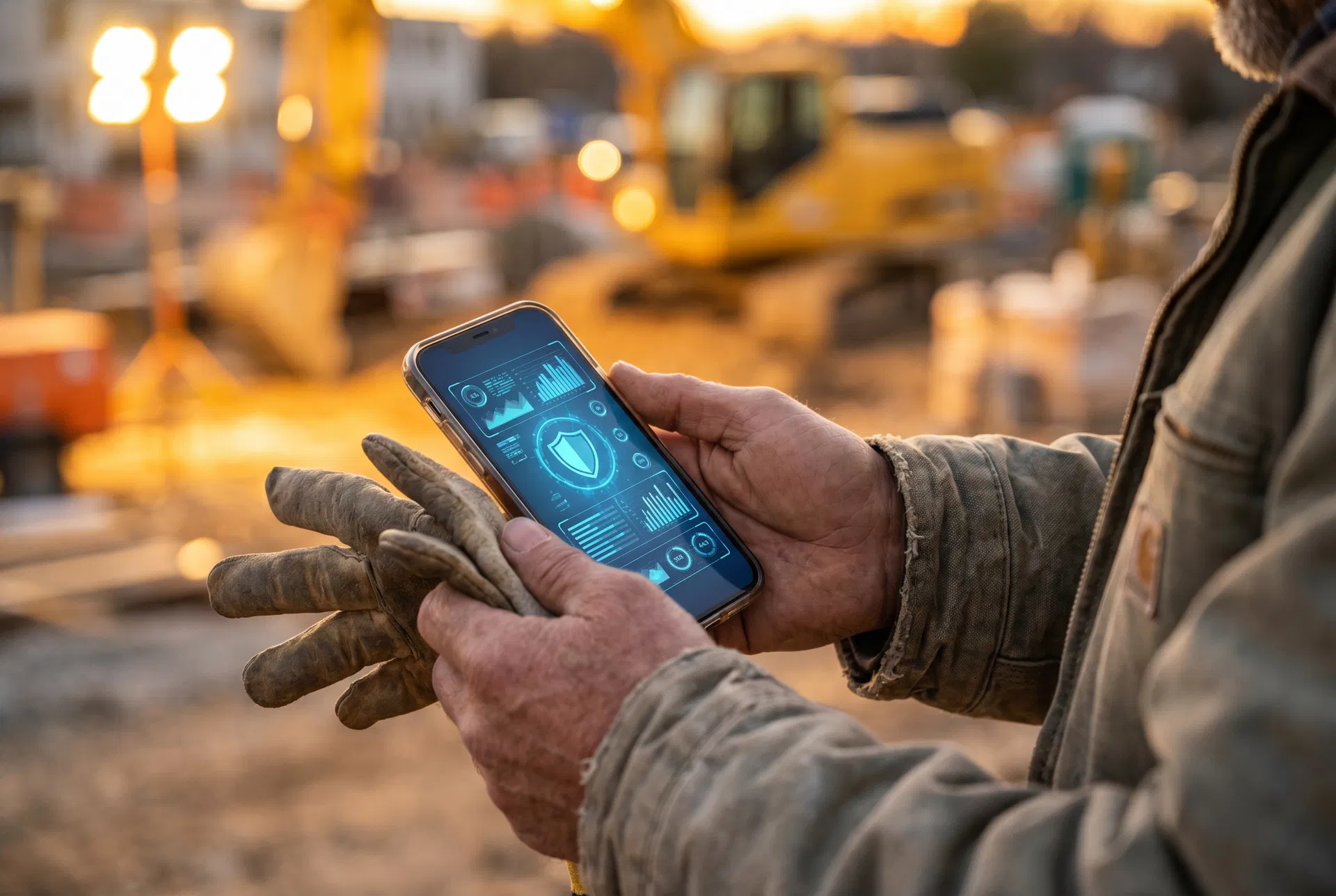 Contractor using ClienTell on a job site