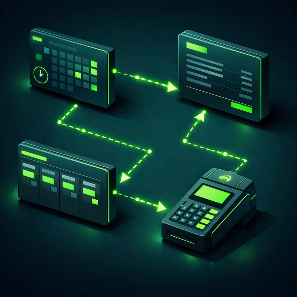 Connected digital workflow systems illustration