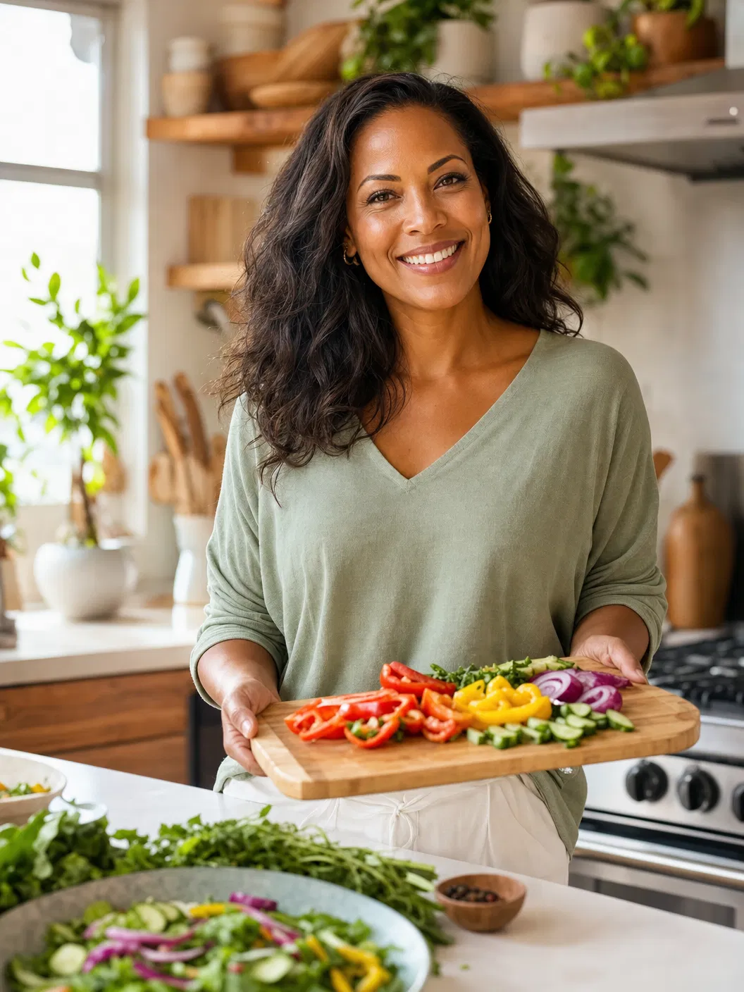 Woman preparing healthy food