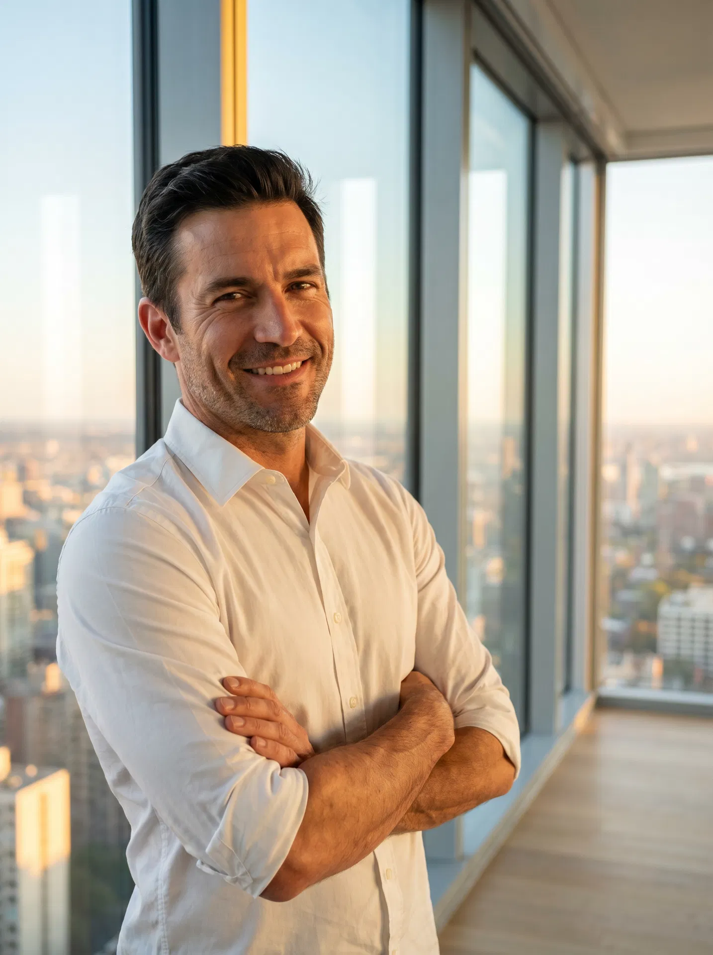 Confident, fit man in his 40s