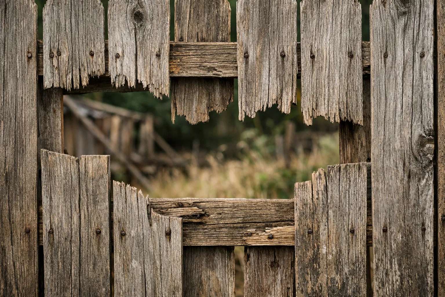 Wood fence with missing slats needing repair in Pensacola Florida