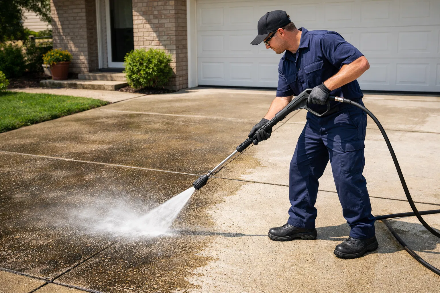 Professional driveway pressure washing service in Pensacola FL