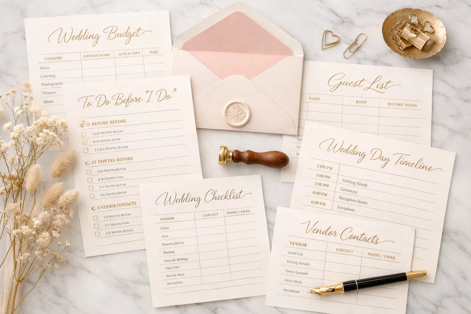 Wedding printables