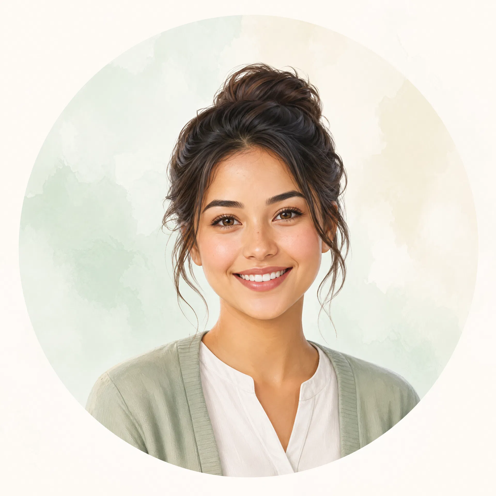 Illustrated younger placeholder portrait for a companion or home health aide