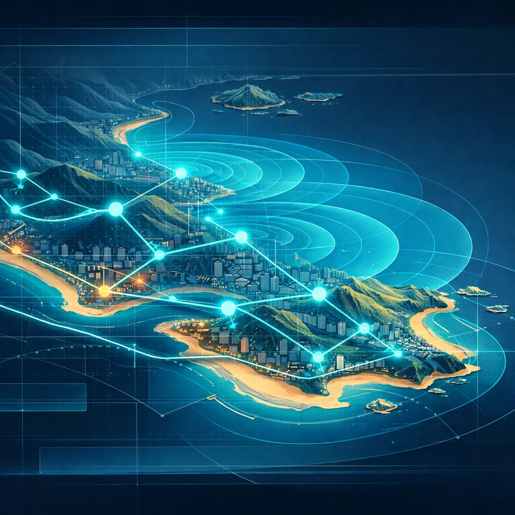 Mapa conceitual de cobertura e conectividade