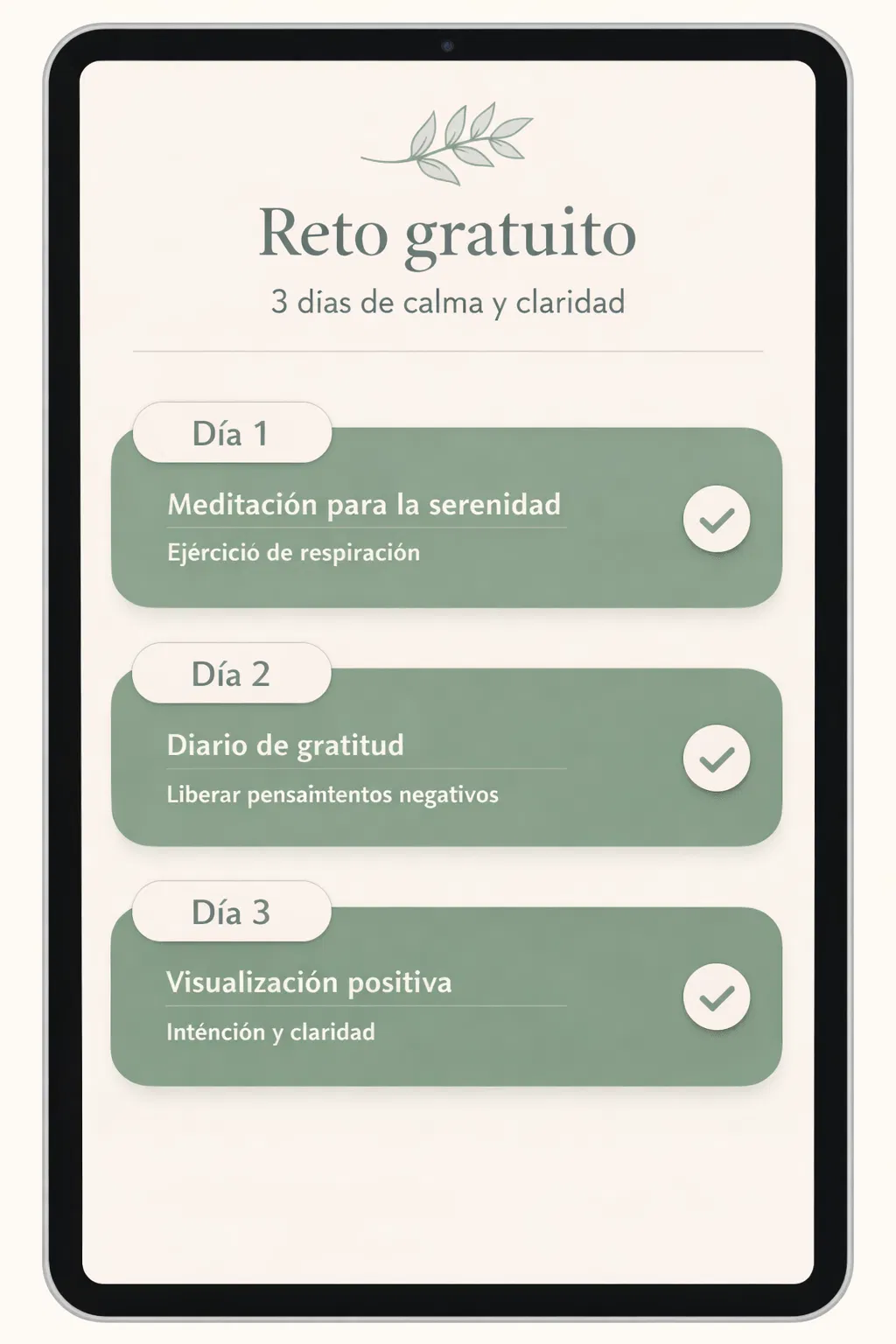 Comienza tu reto gratuito de 3 días